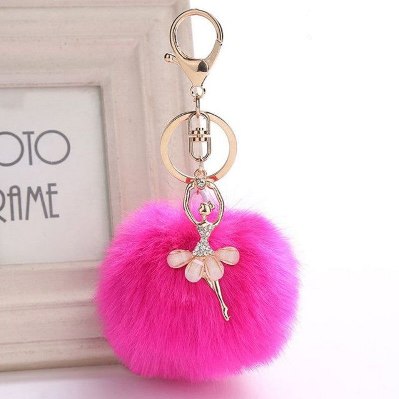 Cute Rhinestone Little Angel Car Keychain