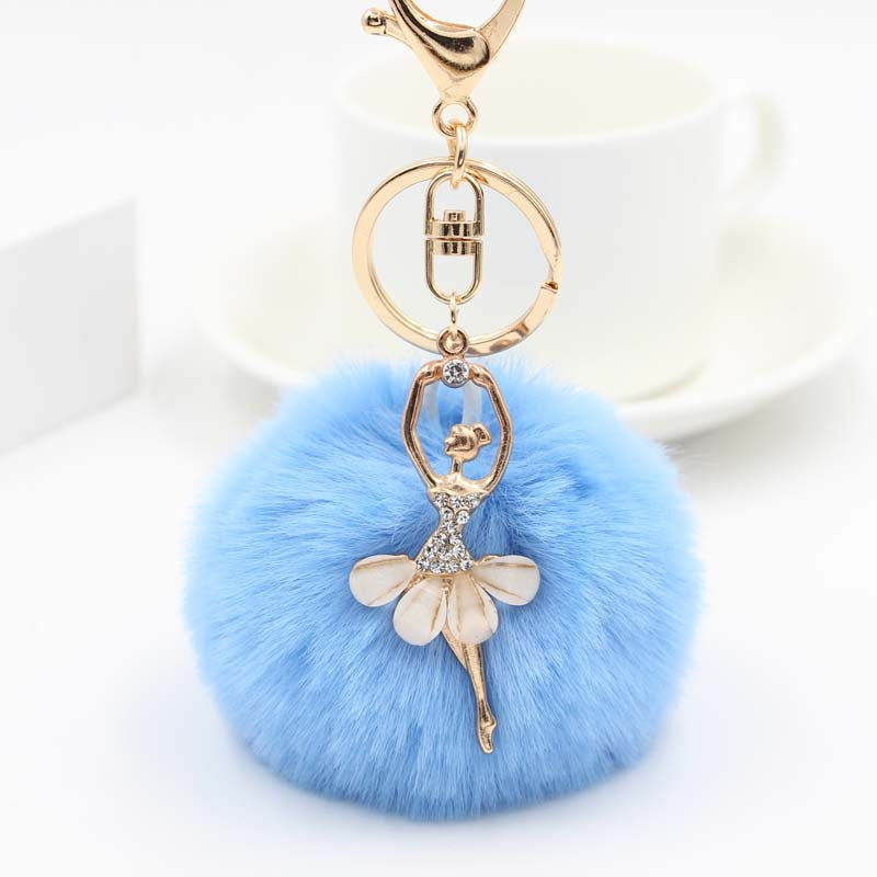 Cute Rhinestone Little Angel Car Keychain