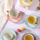 Beautiful British Tea Cups, Creative Bone China Porcelain Tea Cup Set, Elegant Macaroon Ceramic Coffee Cups, Unique Tea Cups and Saucers in Gift Box as Birthday Gift