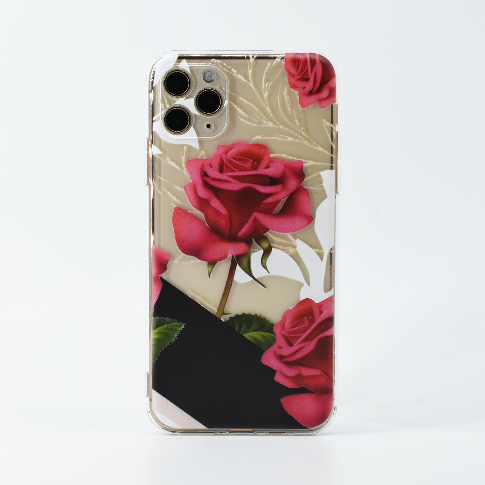 Rose Floral Print Clear Phone Case Phone Cover