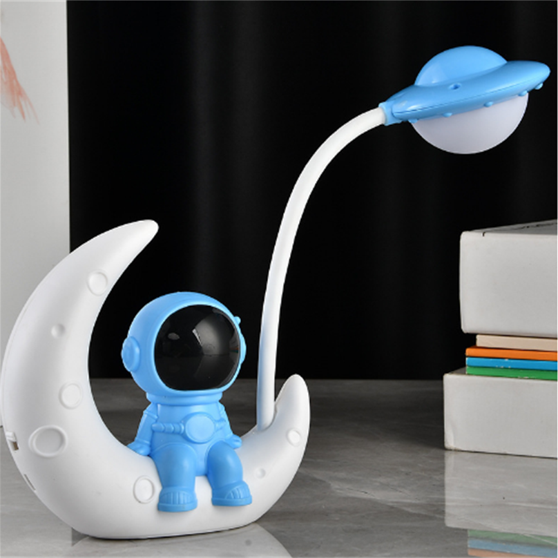 Christmas Lights, Christmas Decoration Cartoon Spaceman Astronaut Eye Protection Desk Lamp-Cartoon Moon Lamp Led Learning Eye Protection Rechargeable Desk Lamp Wireless Bedside Lamp Cute Creative Children Night Lamp