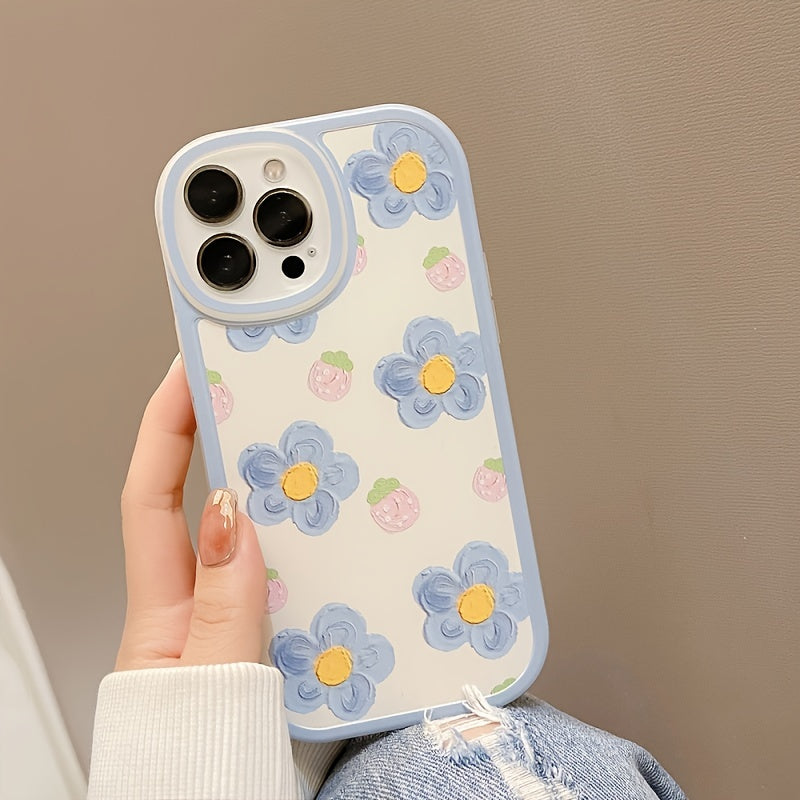 Pink Berry Blue Flower Phone Case