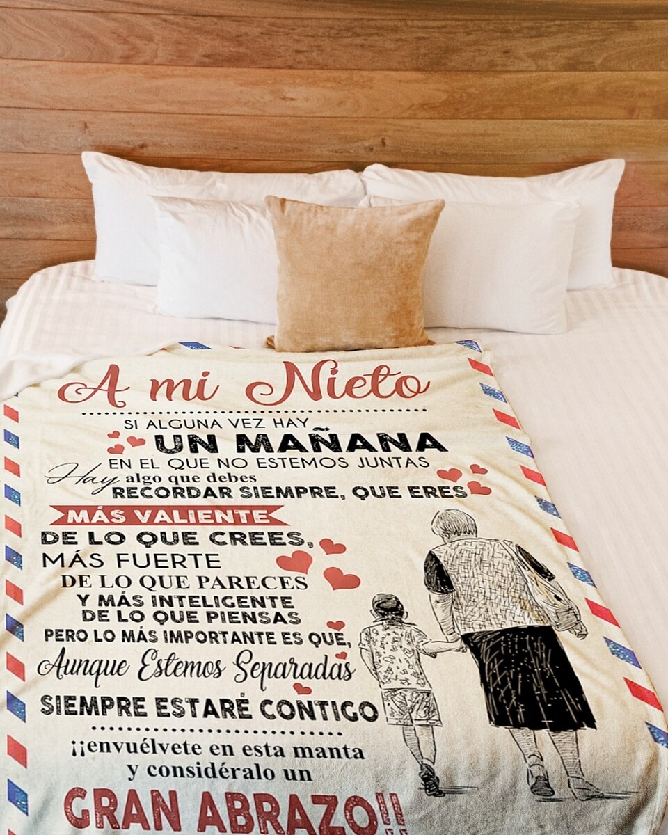 A mi Nieta/Nieto Air Mail Print Fleece Blanket Loving Gift for Granddaughter/Grandson Sofa Nap Warm Blanket Thin Quilt