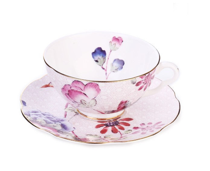 Unique Porcelain Cup and Saucer, Beautiful British Flower Tea Cups, Elegant Ceramic Coffee Cups, Creative Bone China Porcelain Tea Cup Set