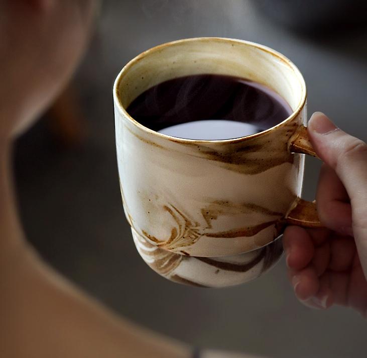 Large Handmade Pottery Coffee Cup, Large Tea Cup, Ceramic Coffee Mug, Large Capacity Coffee Cup