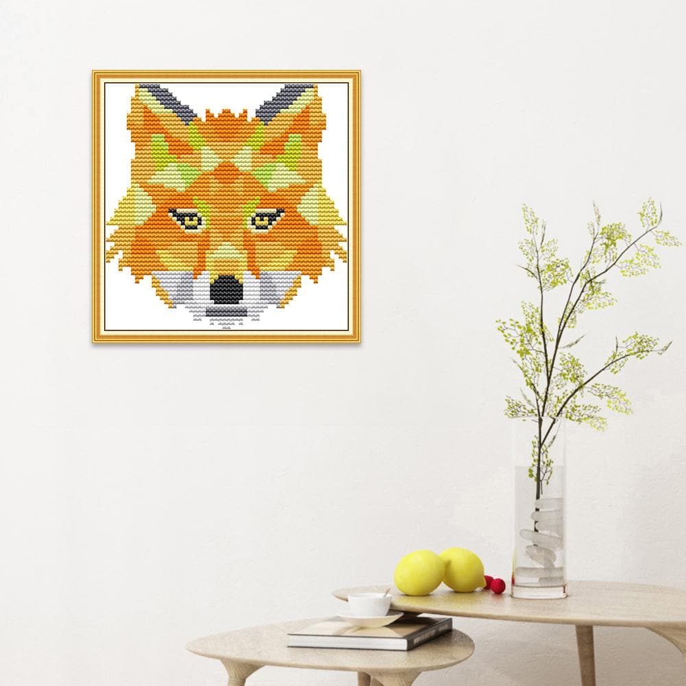 Abstract Animal Fox - Cross Stitch - 15*15cm ktclubs.com