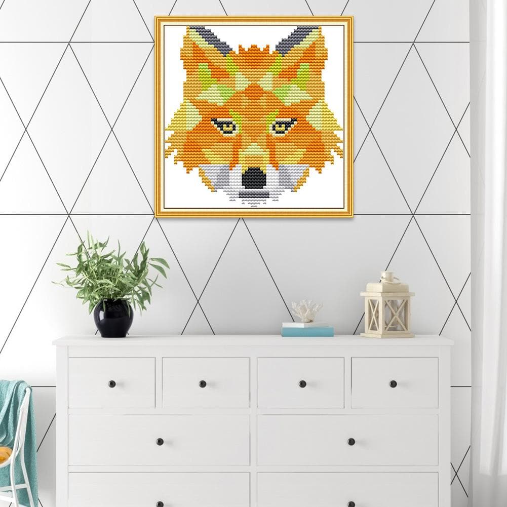 Abstract Animal Fox - Cross Stitch - 15*15cm ktclubs.com