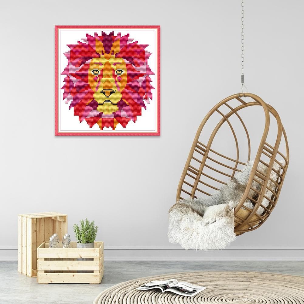 Abstract Animal-lion - Cross Stitch - 19*20cm ktclubs.com