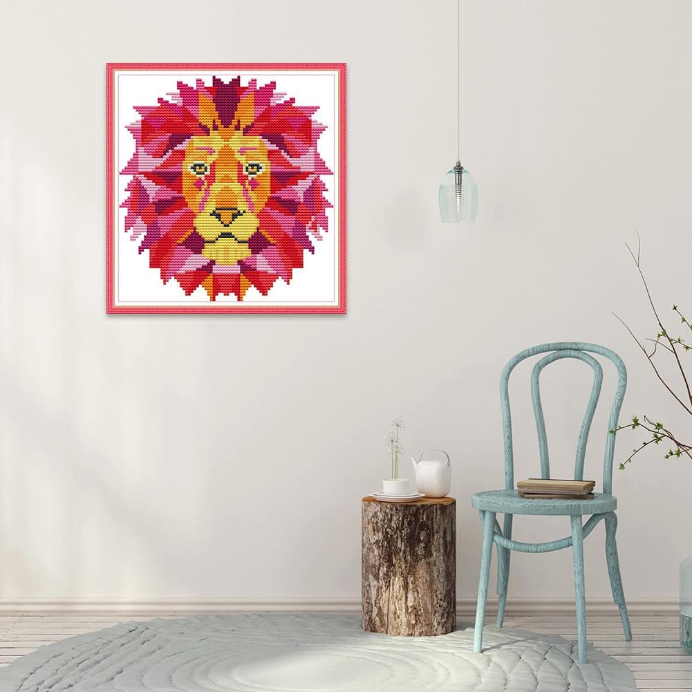 Abstract Animal-lion - Cross Stitch - 19*20cm ktclubs.com