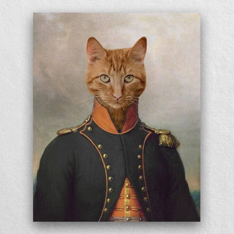 Admiral Of France Pet Custom Portrait Canvas Painting ktclubs.com