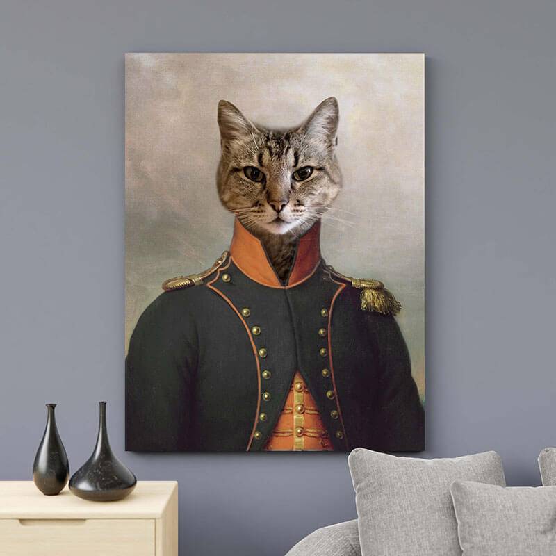 Admiral Of France Pet Custom Portrait Canvas Painting ktclubs.com