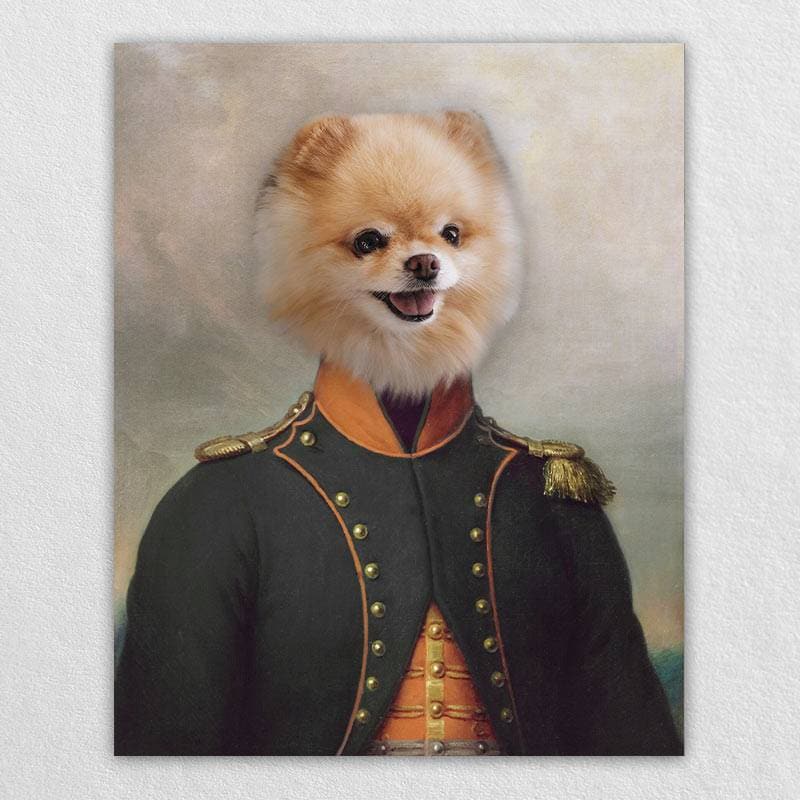 Admiral Of France Pet Custom Portrait Canvas Painting ktclubs.com