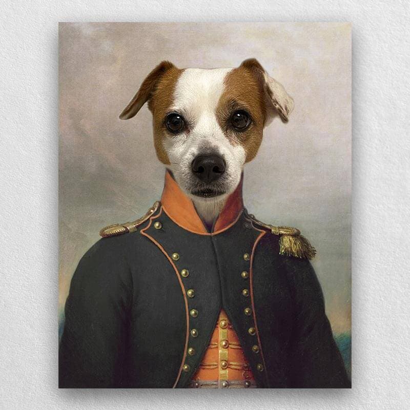 Admiral Of France Pet Custom Portrait Canvas Painting ktclubs.com