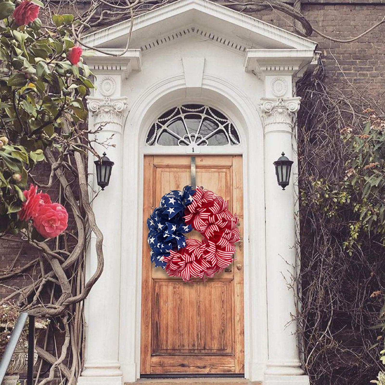 American Independence Day wreath door hanging Home fabric decorations Holiday window props 30CM ktclubs.com
