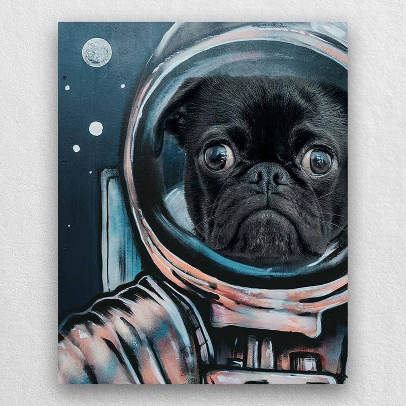 Astronaut Dog Portrait Custom Cute Pet Portrait Canvas ktclubs.com