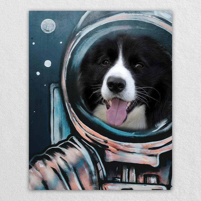 Astronaut Dog Portrait Custom Cute Pet Portrait Canvas ktclubs.com