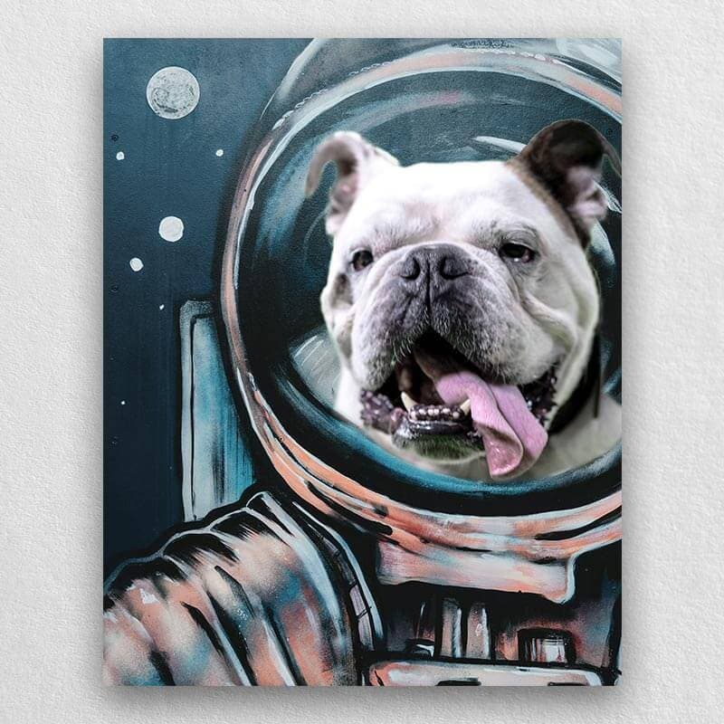 Astronaut Dog Portrait Custom Cute Pet Portrait Canvas ktclubs.com