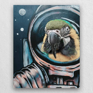 Astronaut Dog Portrait Custom Cute Pet Portrait Canvas ktclubs.com