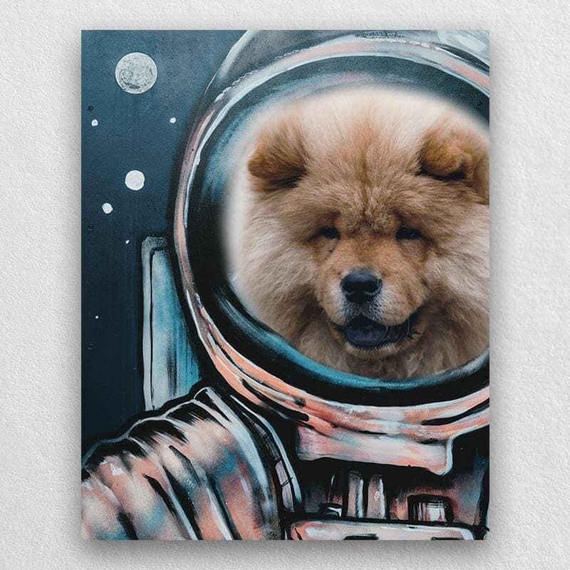 Astronaut Dog Portrait Custom Cute Pet Portrait Canvas ktclubs.com