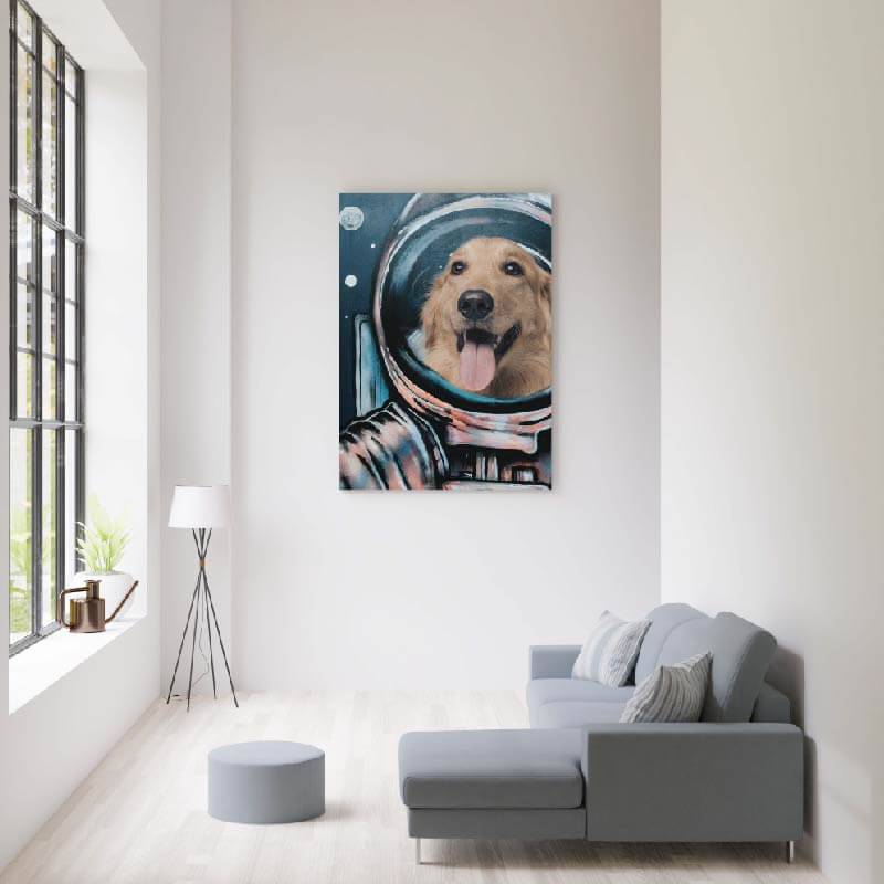 Astronaut Dog Portrait Custom Cute Pet Portrait Canvas ktclubs.com