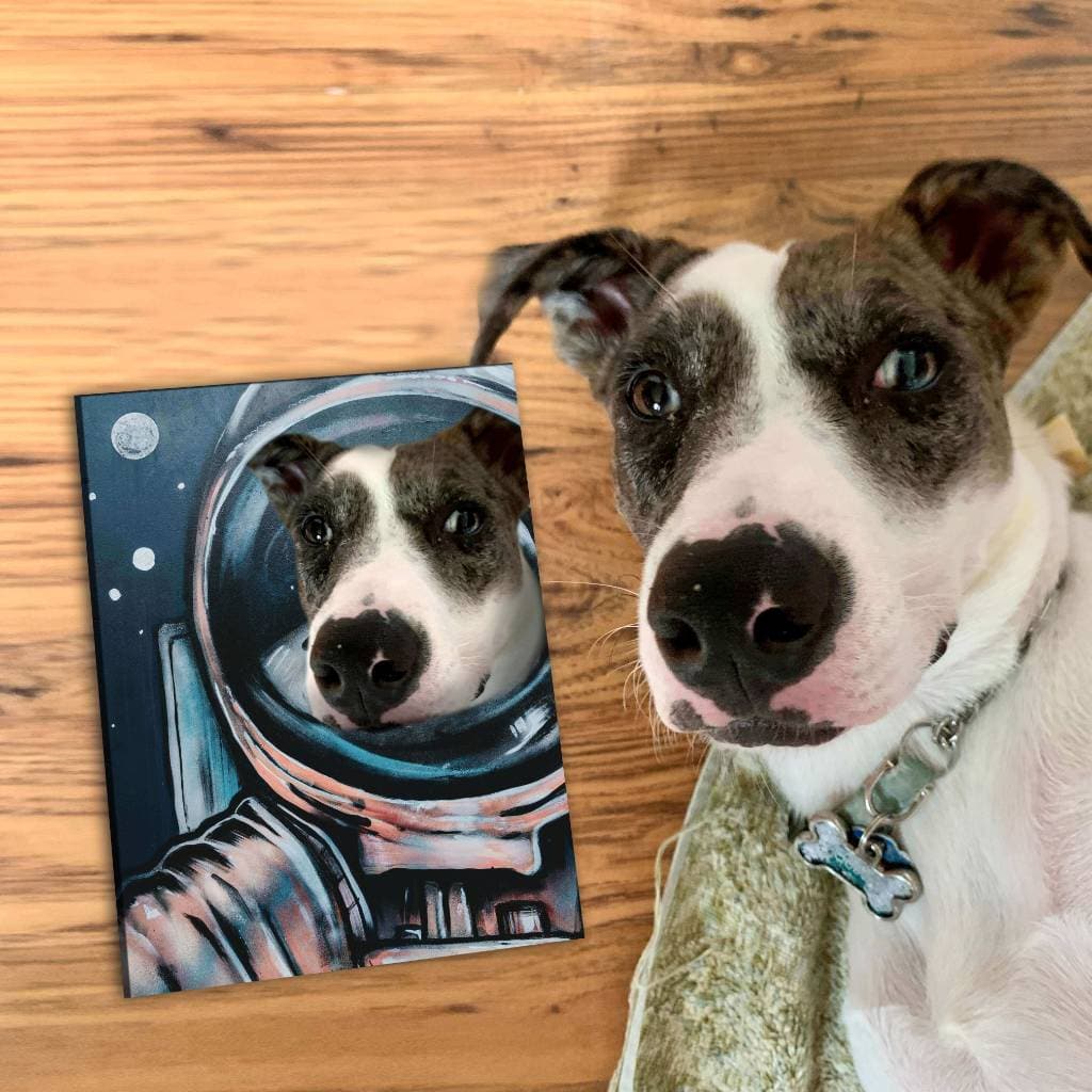 Astronaut Dog Portrait Custom Cute Pet Portrait Canvas ktclubs.com