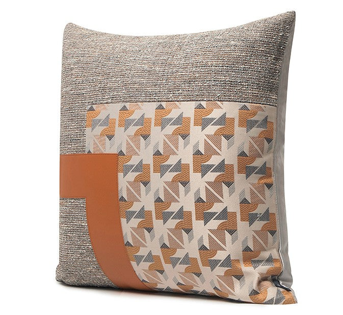 Modern Throw Pillows for Living Room, Large Simple Modern Pillows, Decorative Modern Sofa Pillows, Brown Orange Modern Throw Pillows for Couch