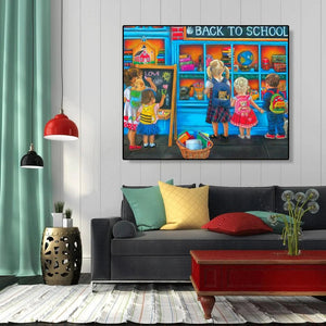 Back To School Season-Paint By Numbers 50*40cm ktclubs.com