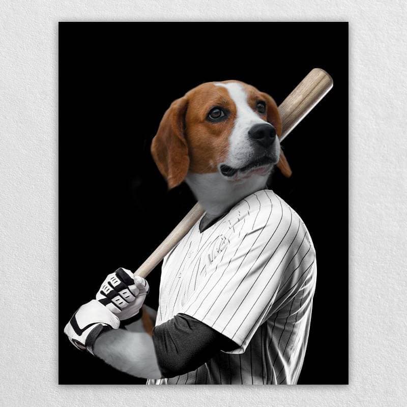 Baseball Player Custom Dog Portraits Pet Portrait ktclubs.com