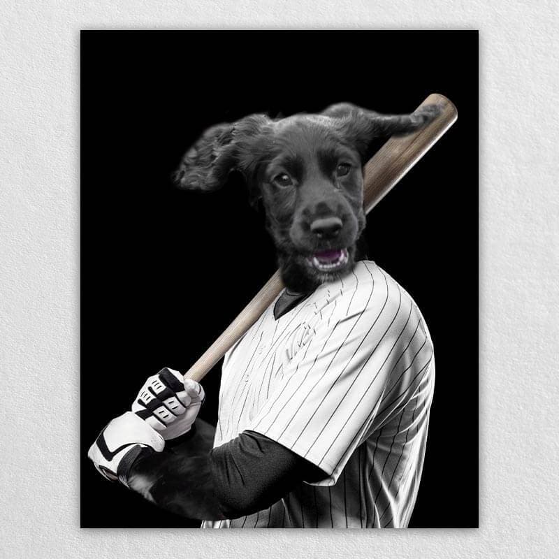 Baseball Player Custom Dog Portraits Pet Portrait ktclubs.com