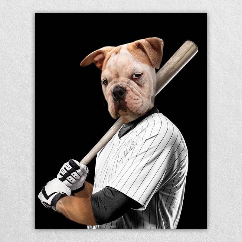 Baseball Player Custom Dog Portraits Pet Portrait ktclubs.com