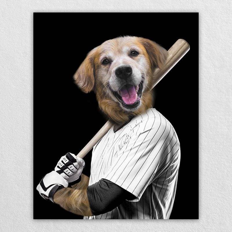 Baseball Player Custom Dog Portraits Pet Portrait ktclubs.com