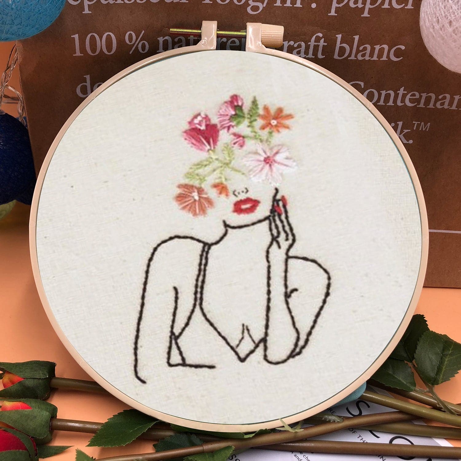 Beautiful girl-Embroidery ktclubs.com