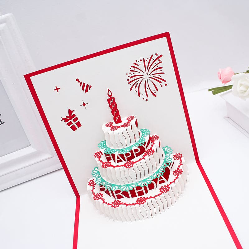 Birthday card can be customized text three-dimensional 3d creative handmade paper carving high-end employee business music card gift ktclubs.com