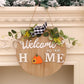 Bow DIY interchangeable pattern wooden welcome door sign Christmas Halloween HOME door hanging wreath ktclubs.com