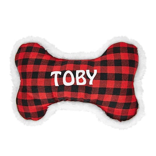 Buffalo Plaid Plush Dog Bone Pet Toy ktclubs.com