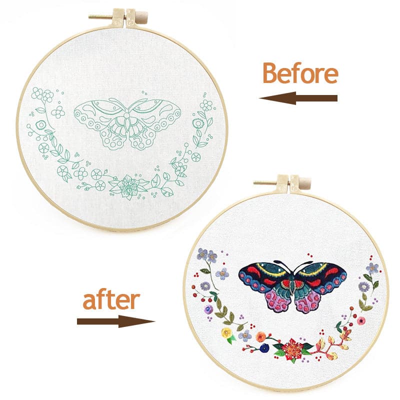 Butterflies and Flowers - Embroidery ktclubs.com