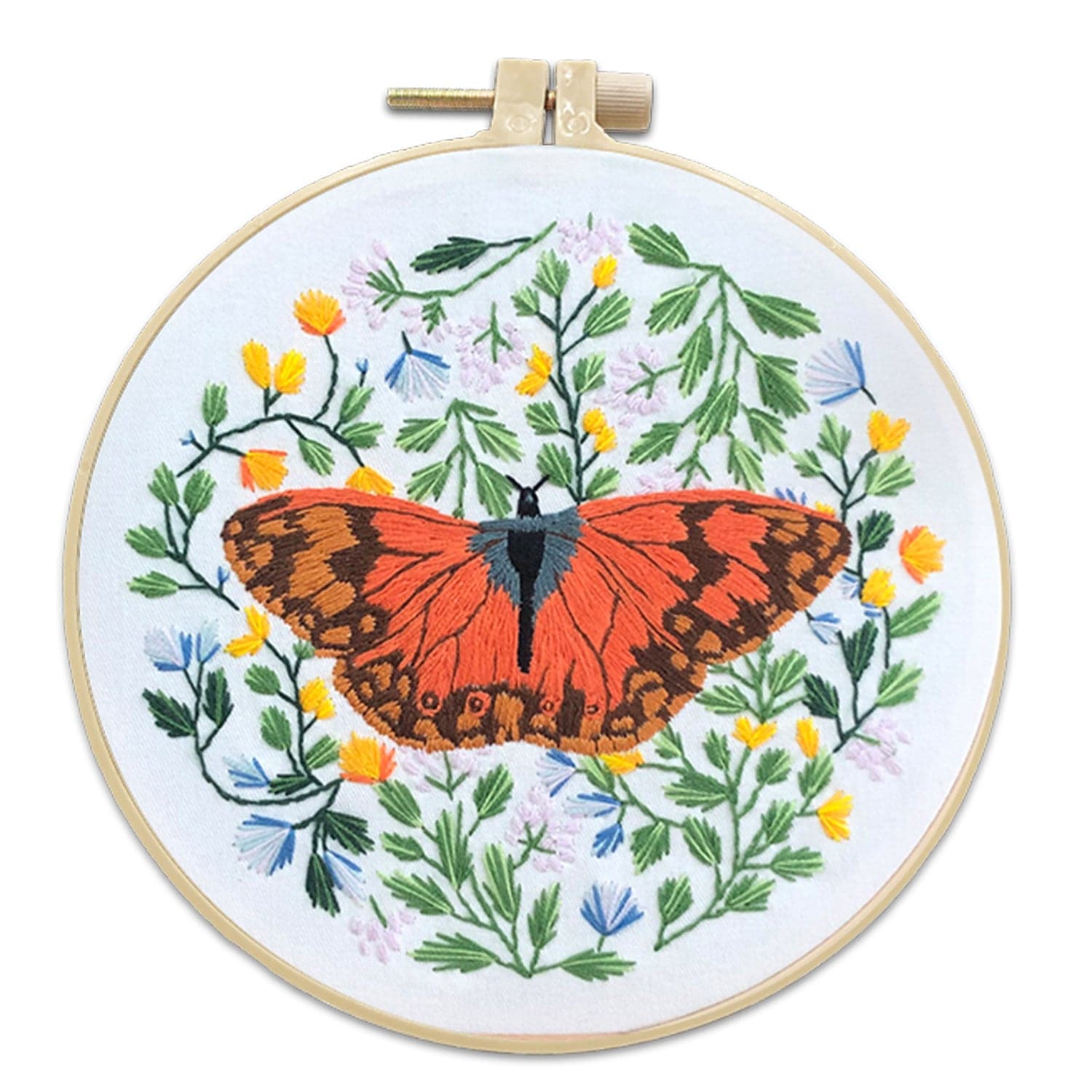 "Butterfly in the flowers"-Embroidery ktclubs.com