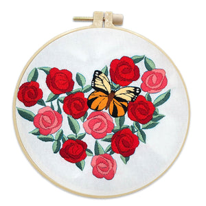 "Butterfly in the flowers"-Embroidery ktclubs.com