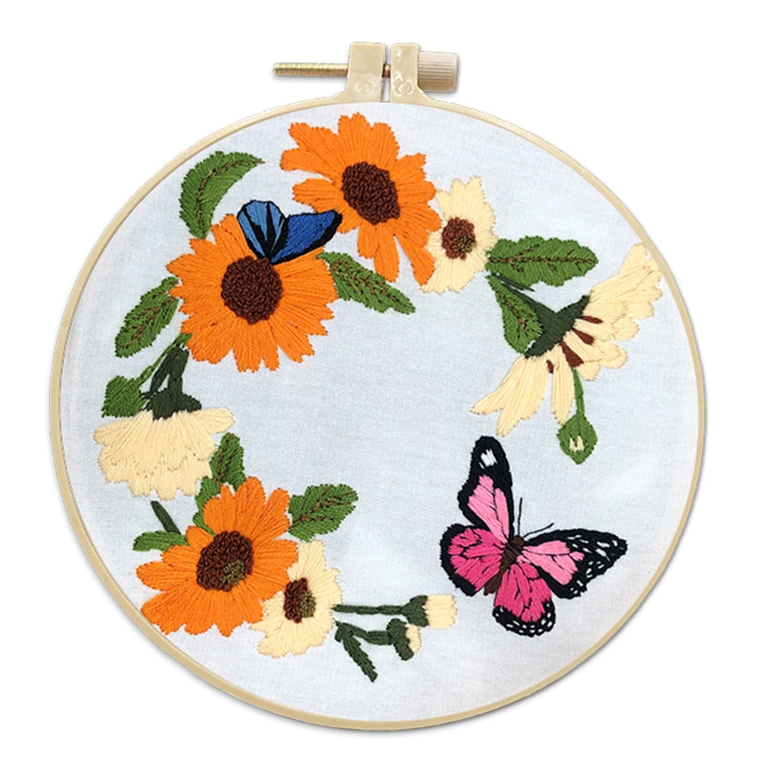 "Butterfly in the flowers"-Embroidery ktclubs.com