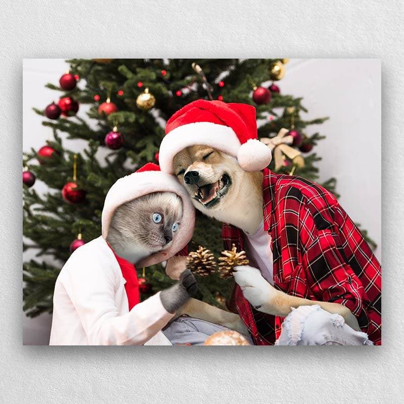 Cat Dog Pet Christmas Portraits Gift ktclubs.com