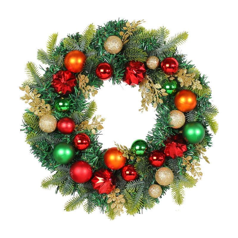 Christmas Balls wreath Door Hanging Christmas Plating Balls Decorative Rattan Rings Window Festive Decoration Supplies ktclubs.com