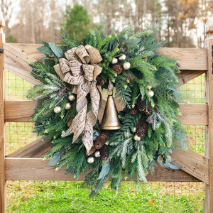 Christmas Bells Christmas Pine Cones Pine Needle Simulation Wreath Bohemian Style Wreath Wreath ktclubs.com