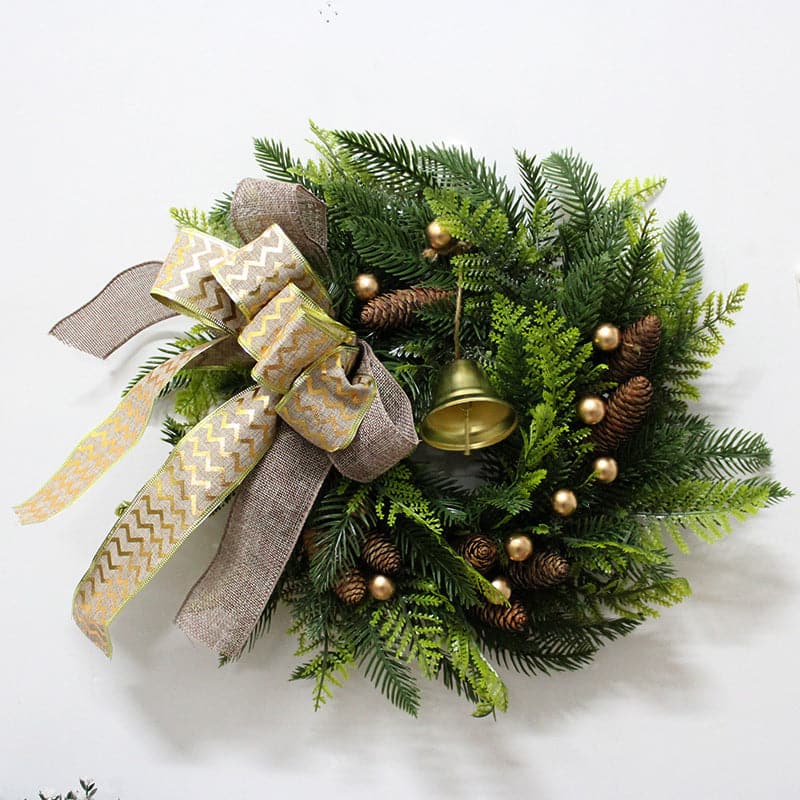 Christmas Bells Christmas Pine Cones Pine Needle Simulation Wreath Bohemian Style Wreath Wreath ktclubs.com