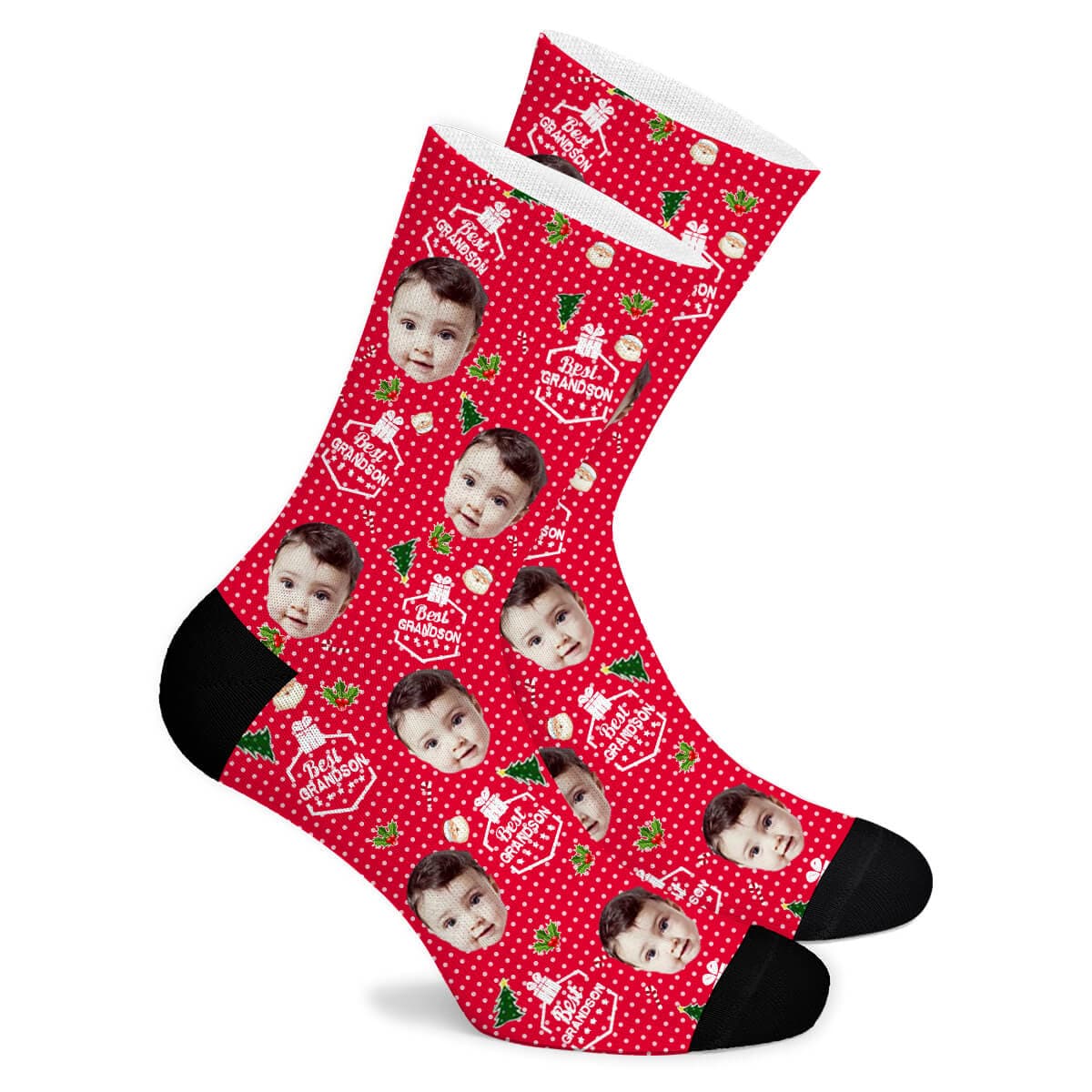 Christmas Custom Socks Best Grandson ktclubs.com