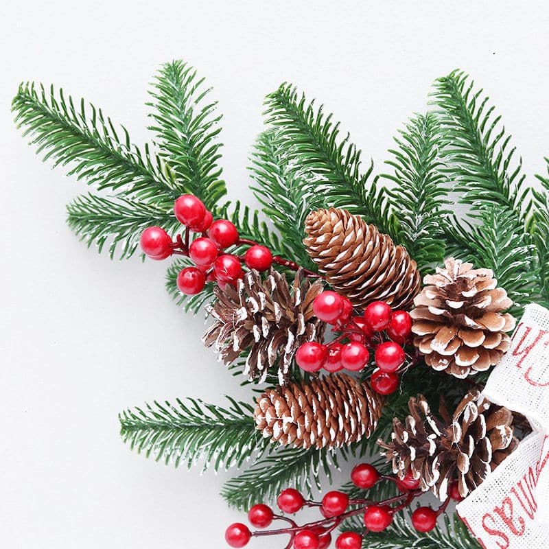 Christmas Wreath,Christmas Tree Decoration 50cm upside down tree PE red fruit wall hanging hotel shopping mall wreath rattan ktclubs.com