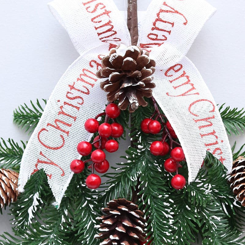 Christmas Wreath,Christmas Tree Decoration 50cm upside down tree PE red fruit wall hanging hotel shopping mall wreath rattan ktclubs.com