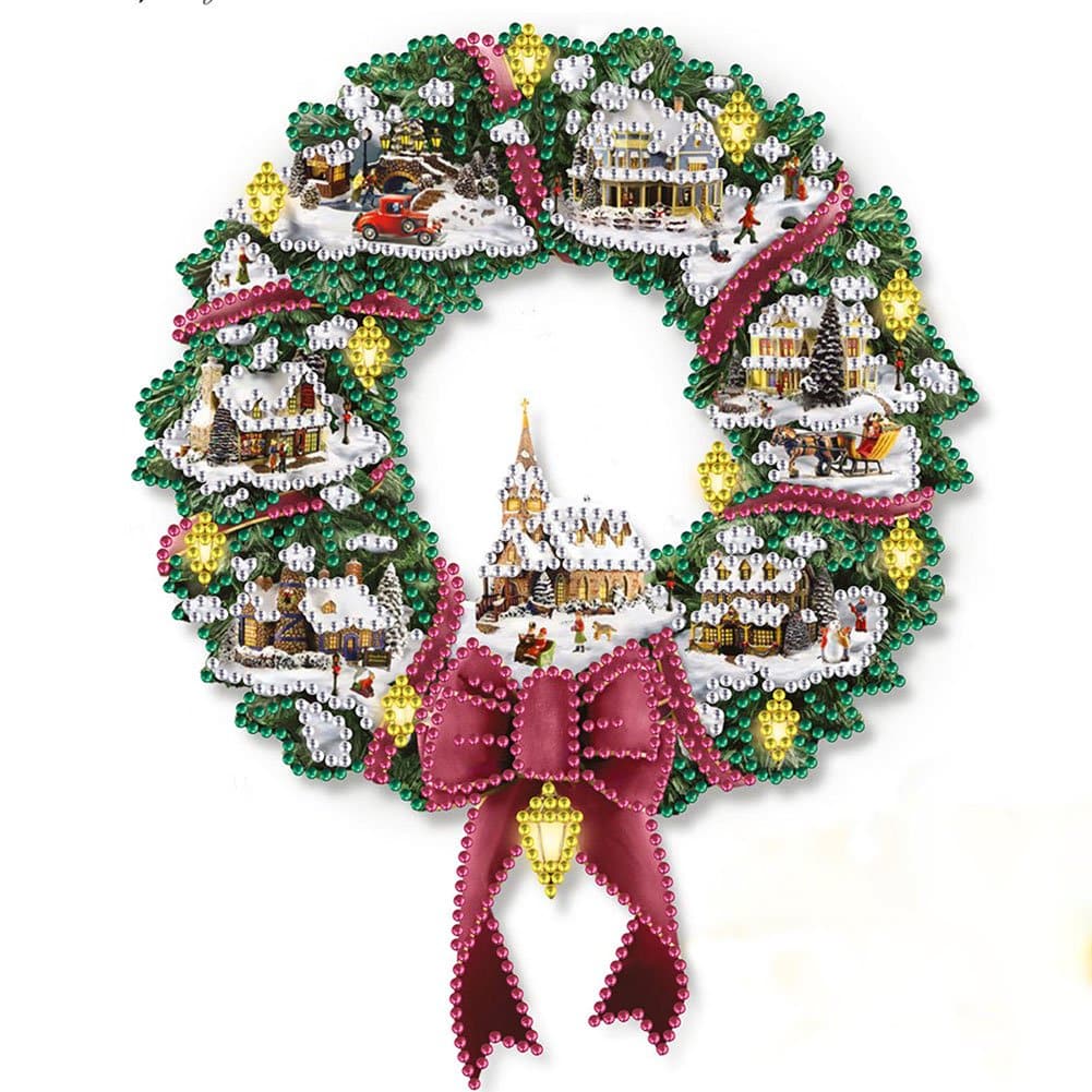 Christmas Wreath-Crystal Rhinestone Diamond Painting ktclubs.com