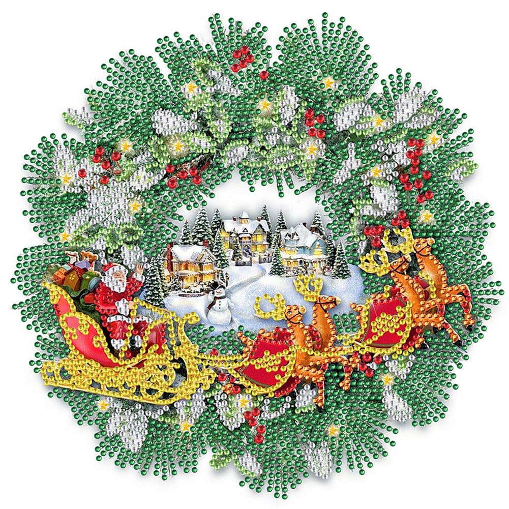 Christmas Wreath-Crystal Rhinestone Diamond Painting ktclubs.com