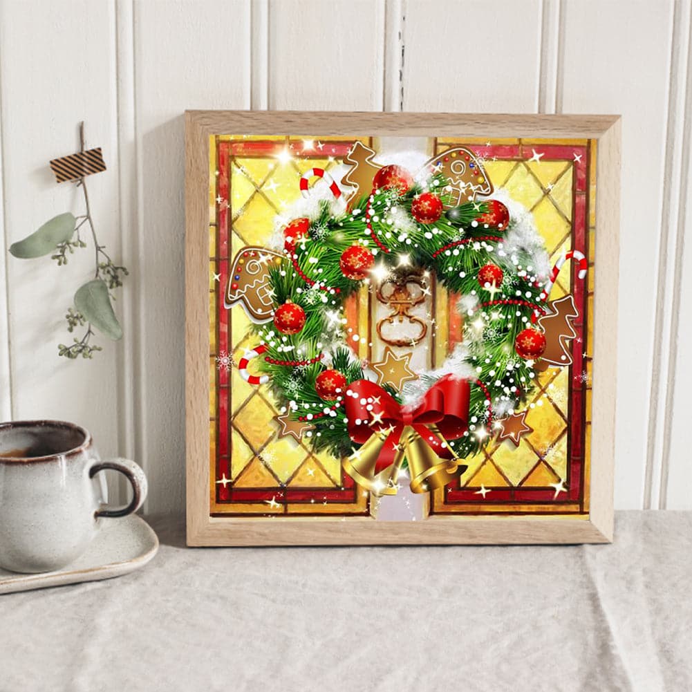 Christmas Wreath-Full Round Diamond Painting  30*30CM ktclubs.com