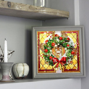 Christmas Wreath-Full Round Diamond Painting  30*30CM ktclubs.com